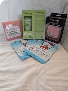 The Crème Shop Pink Facial Cleansing & Exfoliating Set